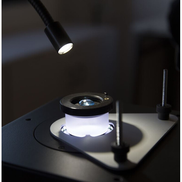 Optika Zoom-Stereomikroskop OPTIGEM-2, trino, gemmologisches, kippbares Stativ