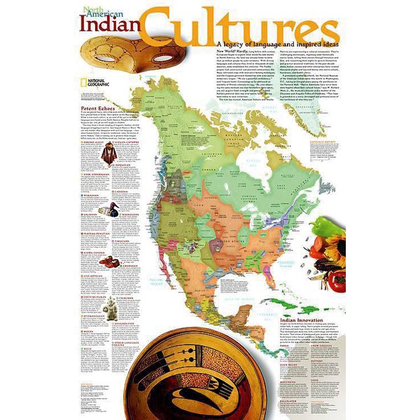 Carte des continents National Geographic Indian Cultures