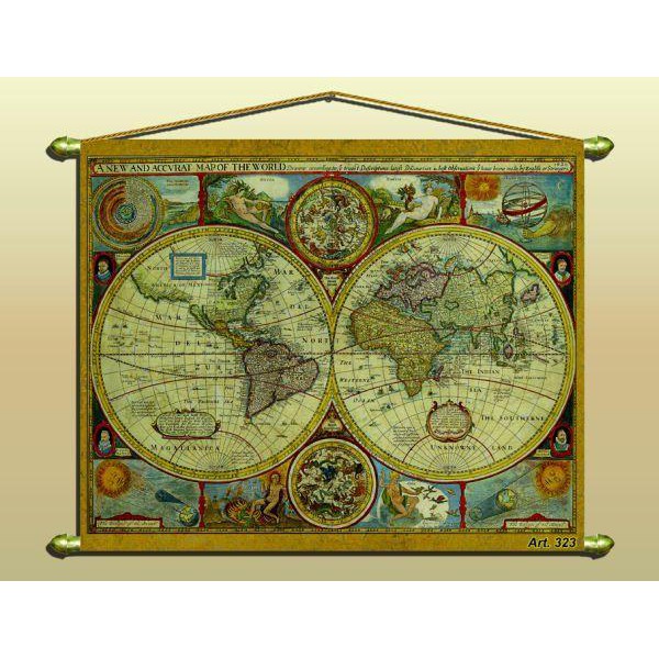 Zoffoli Weltkarte Antike Karte (Reproduktion) Nr. 323/2
