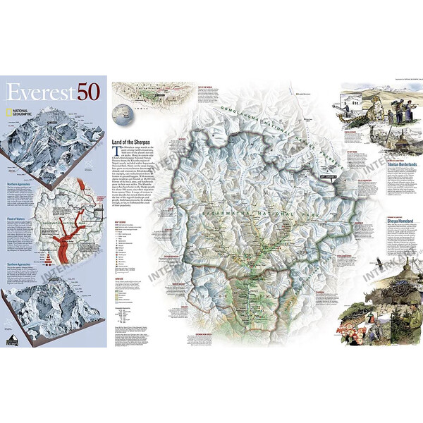 Carte régionale National Geographic Mount Everest, 50th Anniversary - 2-seitig