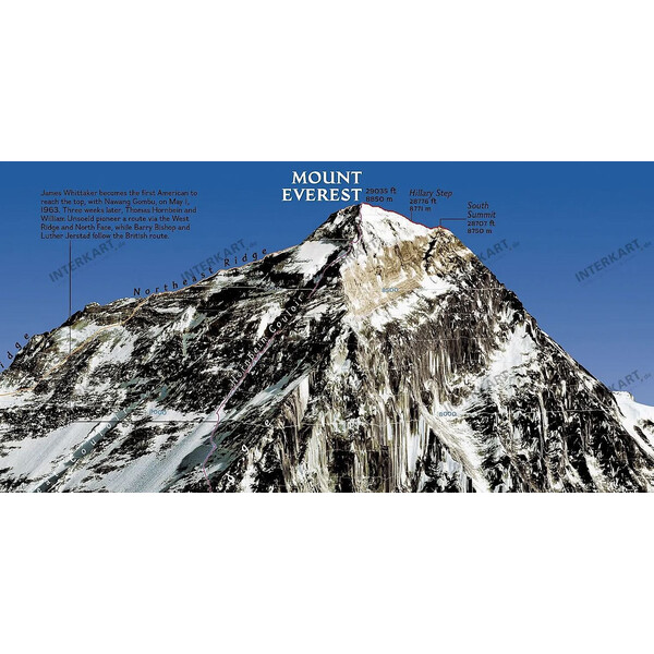 Carte régionale National Geographic Mount Everest, 50th Anniversary - 2-seitig