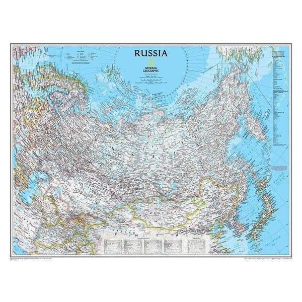 Carte géographique National Geographic La Russie politiquement