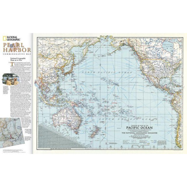 National Geographic Regional-Karte Pearl Harbor / Drama im Pazifik - 2-seitig