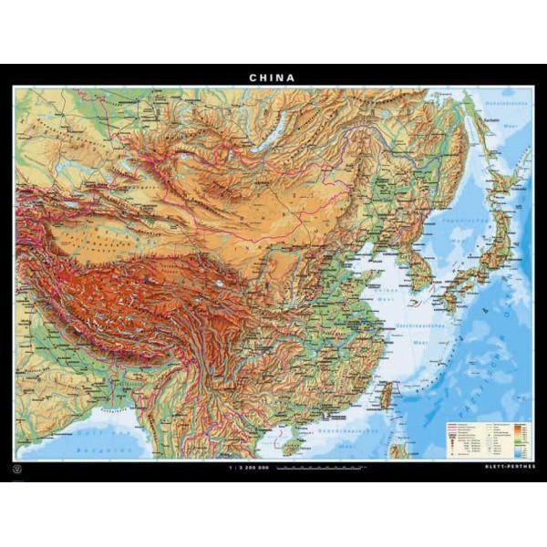 Carte géographique Klett-Perthes Verlag Chine physiques