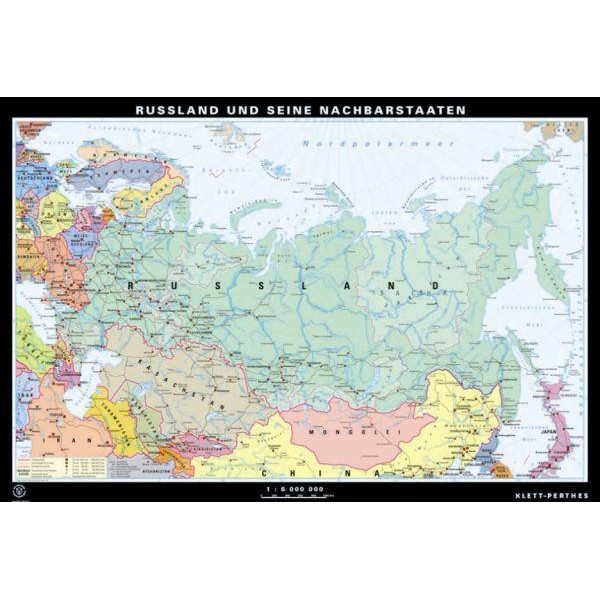 Klett-Perthes Verlag Landkarte Russland u. Nachbarstaaten, politisch / stumm (P) 2-seitig