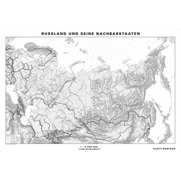 Klett-Perthes Verlag Landkarte Russland u. Nachbarstaaten, politisch / stumm (P) 2-seitig