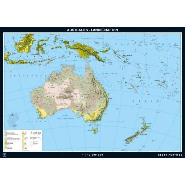 Carte des continents Klett-Perthes Verlag Paysages d'Australie