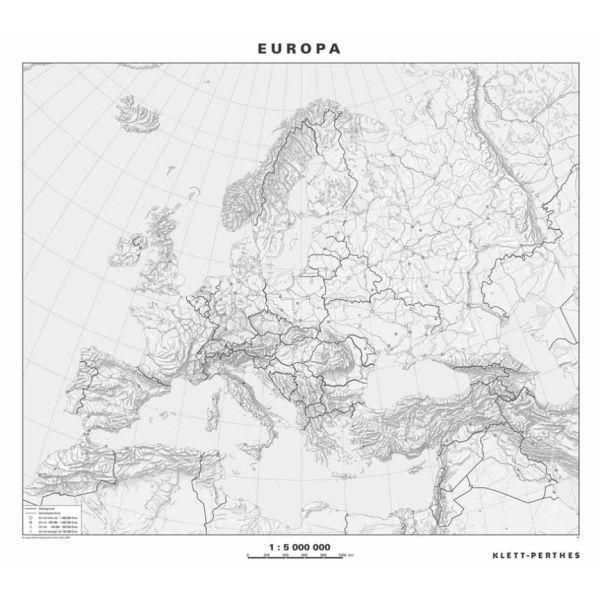 Klett-Perthes Verlag Kontinent-Karte Europa politisch / stumm (P) 2-seitig