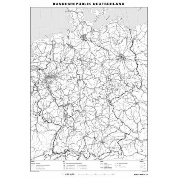 Klett-Perthes Verlag Landkarte Deutschland physisch / stumm (ABW) 2-seitig
