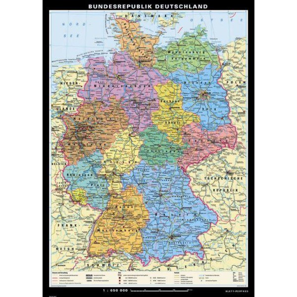 Carte géographique Klett-Perthes Verlag Allemagne politique, grand format