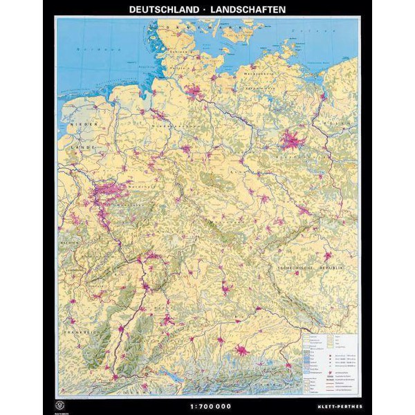 Carte géographique Klett-Perthes Verlag Paysages d'Allemagne