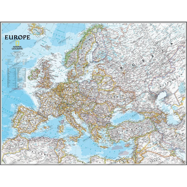 Carte des continents National Geographic L'Europe stratifie politiquement grandement