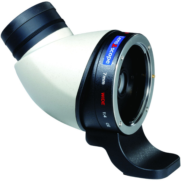 Lens2scope Oculaire renvoi coudé, grand champ 7mm Wide, pour Canon EOS, blanc