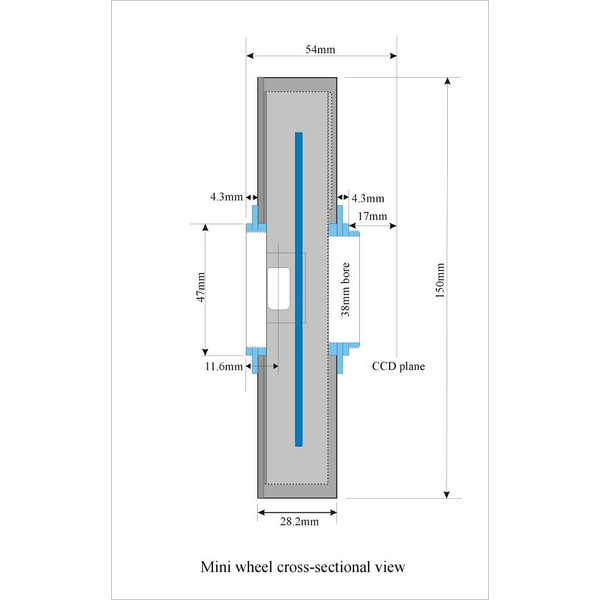 Starlight Xpress Roue à filtre Mini USB diam. 31,75mm (1,25") avec diviseur optique hors axe