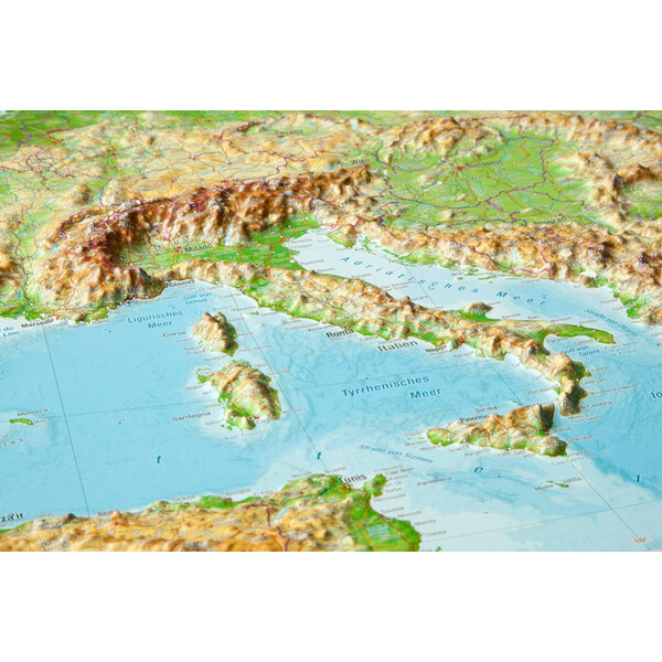 Georelief L'Europe grand format, carte géographique en relief 3D