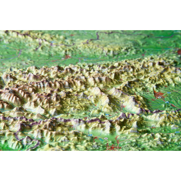 Georelief L'Autriche grand format, carte géographique en relief 3D