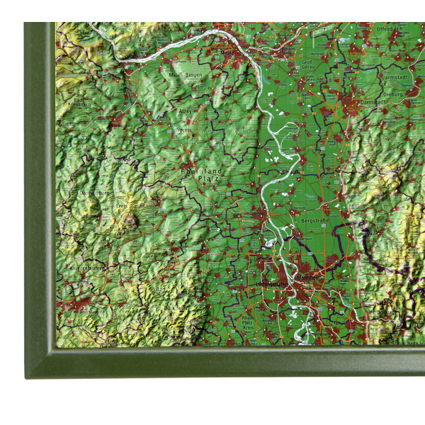 Georelief Regional-Karte Hessen 3D Reliefkarte (57 x 77 cm)