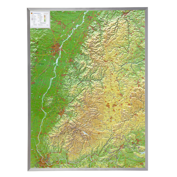 Carte régionale Georelief Forêt Noire