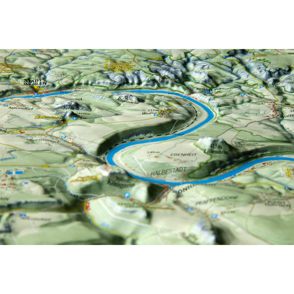 Georelief Regional-Karte Sächsische Schweiz klein, 3D Reliefkarte