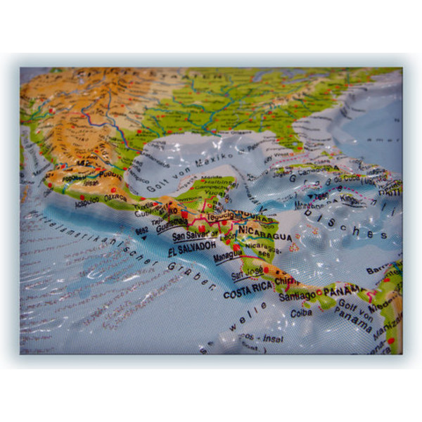 Mappemonde geo-institut Carte mondiale physique en relief Welt Silver line ANGLAIS