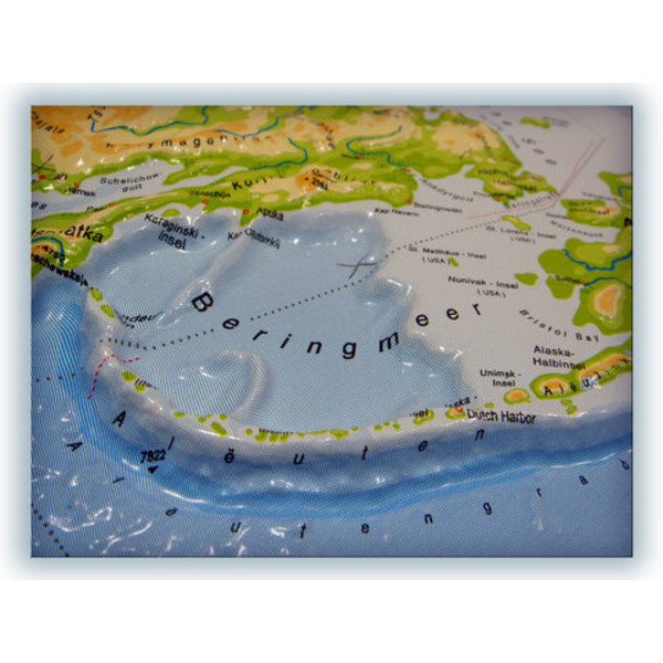 Mappemonde geo-institut Carte mondiale physique en relief Weltkarte Welt Silver line SUEDOIS