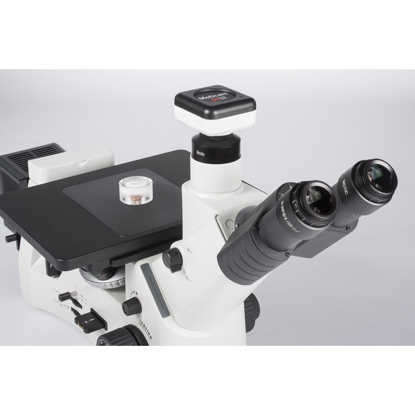 Microscope inversé Motic AE2000 MET, trino, 50x-500x, LM, Darkfield, 100W