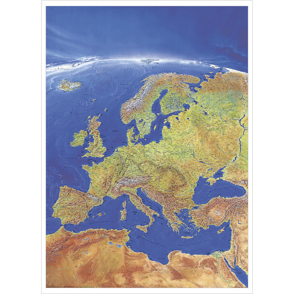 Carte des continents Stiefel Panorama Europe en anglais