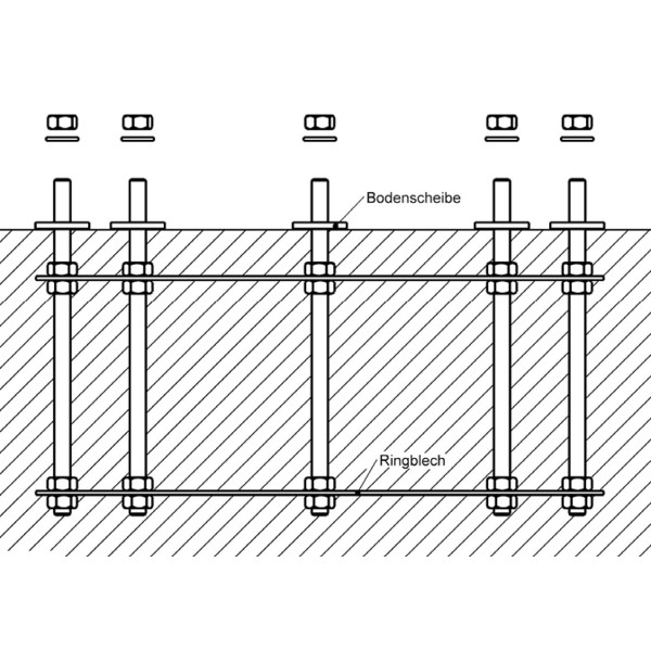 euro EMC Ensemble d'ancrage 2 pour pied colonne d'observatoire P200 avec 100 cm de hauteur totale