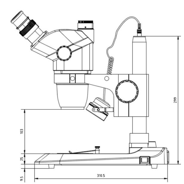 Euromex Zoom-Stereomikroskop NexiusZoom ESD, NZ.1903-P-ESD; Säulenstativ,  6.7x-45x, trino