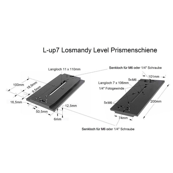 TS Optics Prismenschiene Losmandy 200mm
