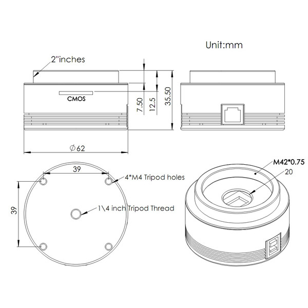 ZWO Kamera ASI 178 MM Mono