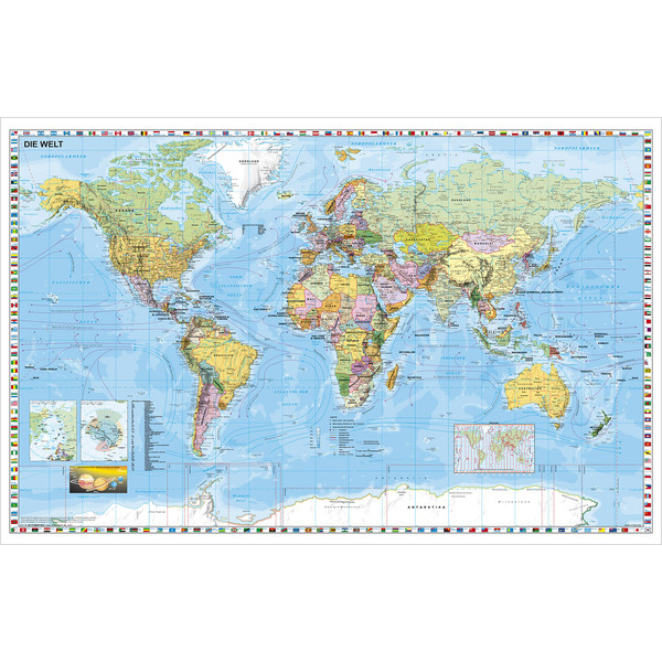 Mappemonde Stiefel Carte du monde - format géant  - inscriptible et effaçable - extrêmement résistant - allemand