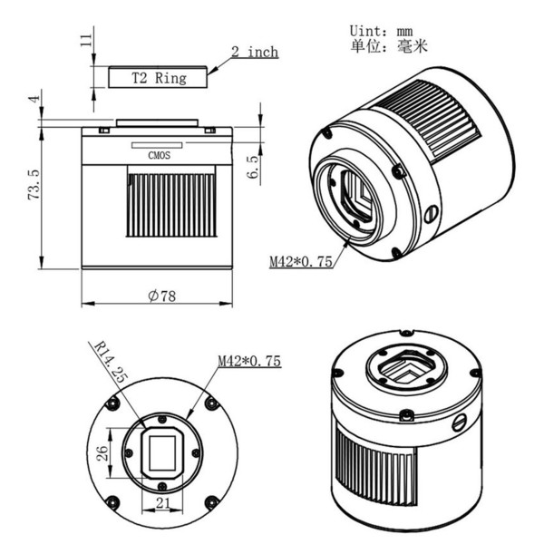 ZWO Kamera ASI 178 MM-Cool Mono