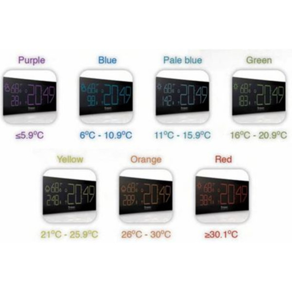 Station météo Oregon Scientific Horloge radio pilotée avec thermomètre Prysma Chrome BAR 292 grise