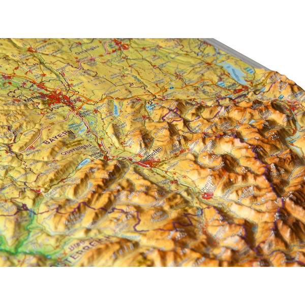 Georelief Regional-Karte Allgäu Bodensee 3D Reliefkarte (39 x 29 cm)