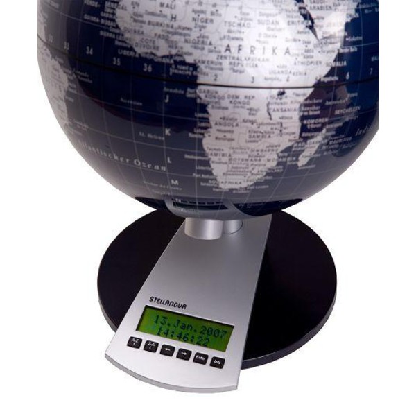 Stellanova Welt-Zeit Globus schwarz 20cm