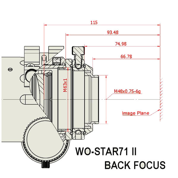 William Optics Apochromatischer Refraktor AP 71/350 WO-Star 71 Blue OTA