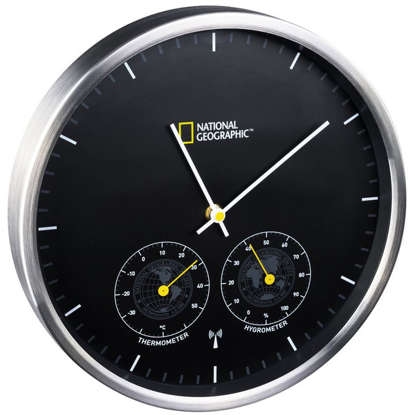 National Geographic Wanduhr mit Thermometer und Hygrometer