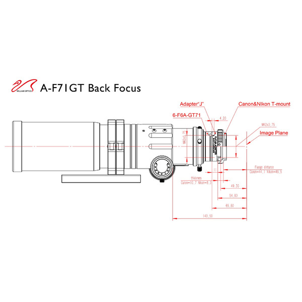 William Optics Apochromatischer Refraktor AP 71/420 Gran Turismo GT 71 OTA