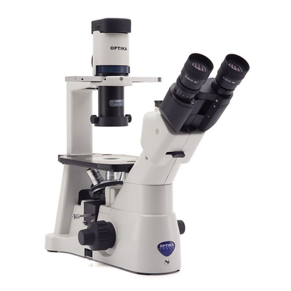 Microscope inversé Optika IM-3LD, IOS, LED-FLUO, LWD, 400x, trino