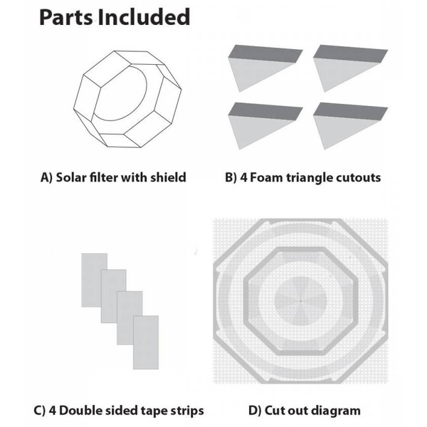 Filtres solaires Explore Scientific Sun Catcher pare soleil pour télescopes 110-130 mm