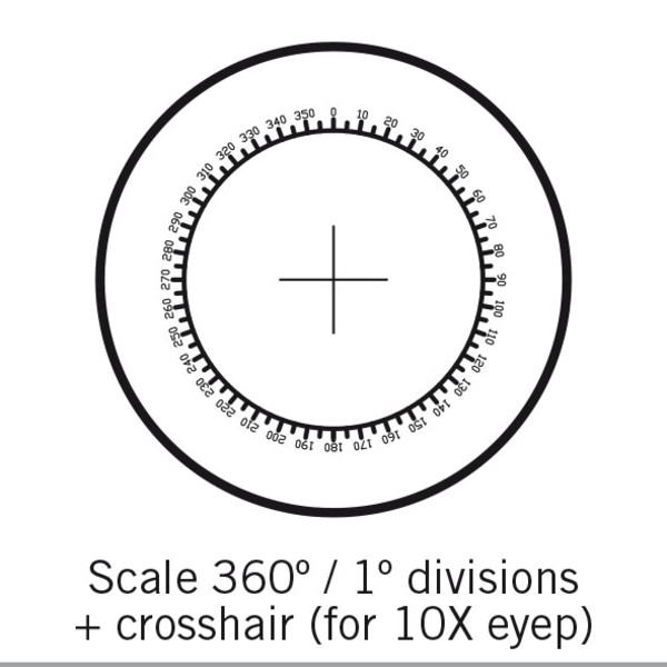 Motic Réticule rapporteur 360°/1°, Ø 25mm, seulement pour 10X (SMZ-161)