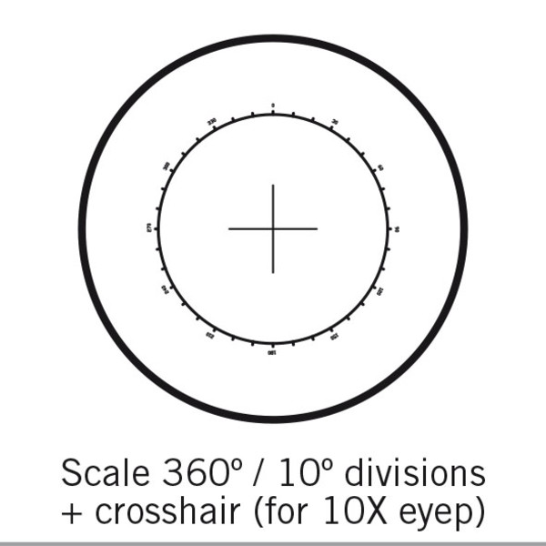 Motic Réticule rapporteur 360°/10°, seulement pour 10x, Ø 25 mm (SMZ-161)