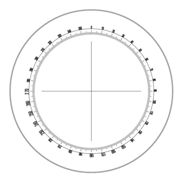 Motic Messokular Mikrometerokular Winkelmesser WF10X/23mm, 360º, Abstufung 30º und Fadenkreuz