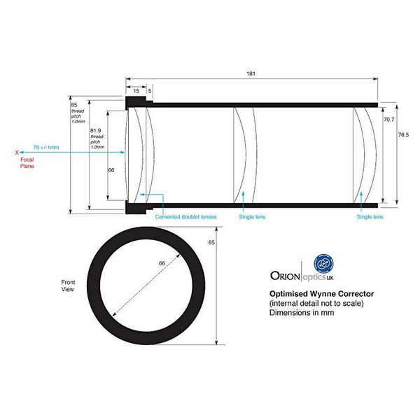 Télescope Orion Optics UK N 400/1520 AG16 Carbon Astrograph OTA