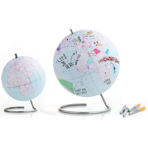 suck UK Globe Journal 25cm Paint your globe