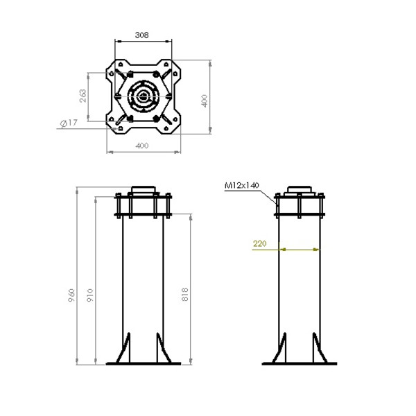 ASToptics COLONNE HD POUR EQ6 / AZEQ6 - NOIR