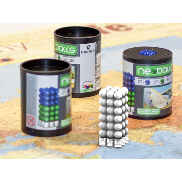 Bacher Verlag Jeu de billes magnétiques Neoballs 54 pièces blanc