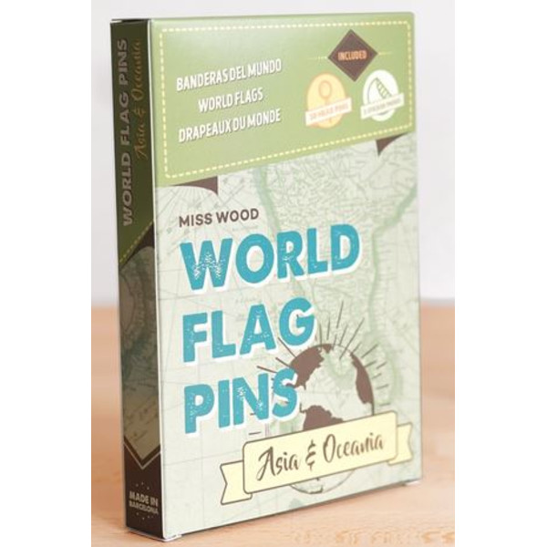 Miss Wood World Flag Pins Markierungsfahnen Asien & Ozeanien 25 Stück