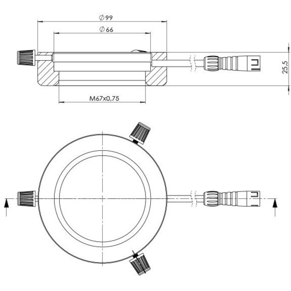 StarLight Opto-Electronics RL4-66-S4 R, segment., rot (620 nm), Ø 66mm